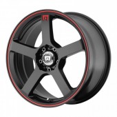 MR116 Matte Black Red Racing Stripe