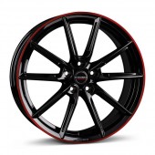 BORBET LX18 Black Gloss Rim Red